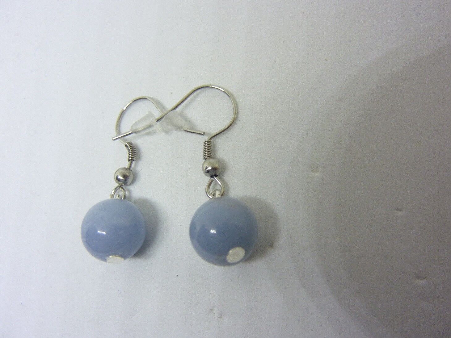 BOUCLES D'OREILLES ANGELITE (anhydrite) PERLES 10 MM – Image 2