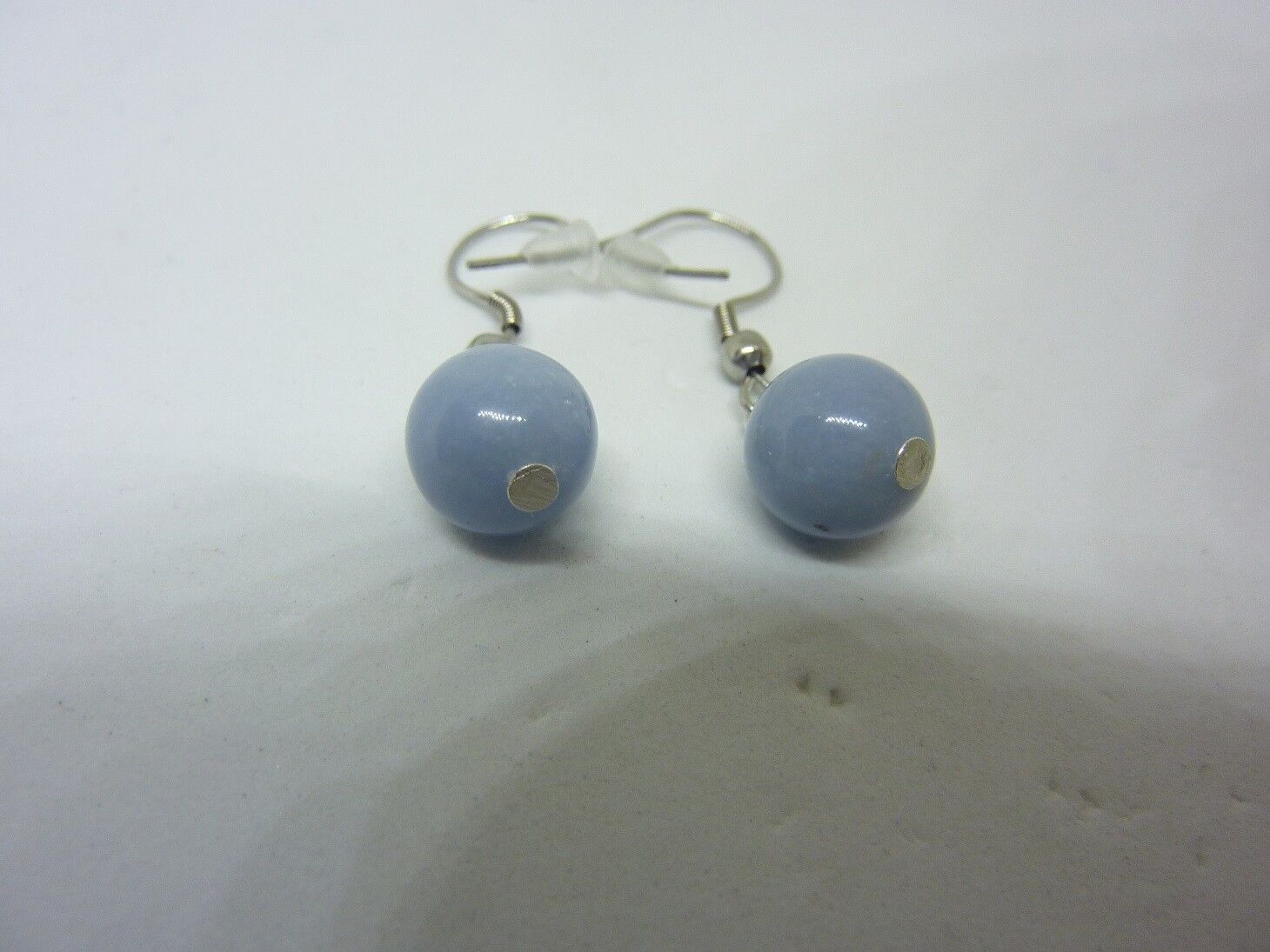 BOUCLES D'OREILLES ANGELITE (anhydrite) PERLES 10 MM – Image 3