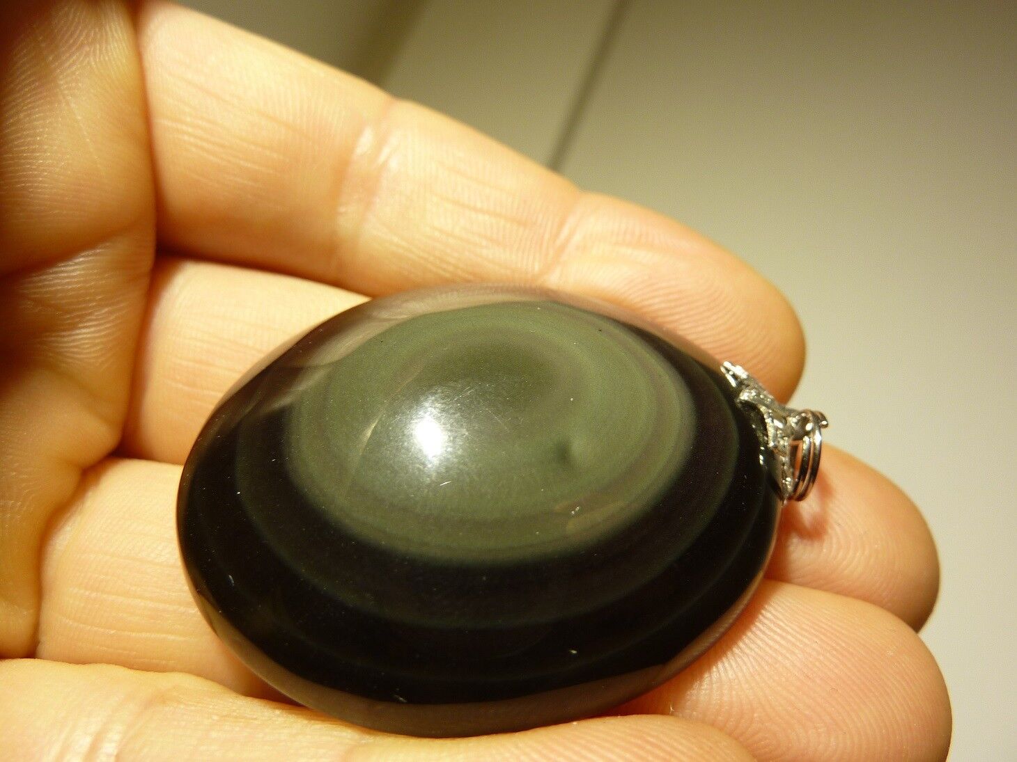 Pendentif protection Obsidiene oeil celeste ref 8784 – Image 2