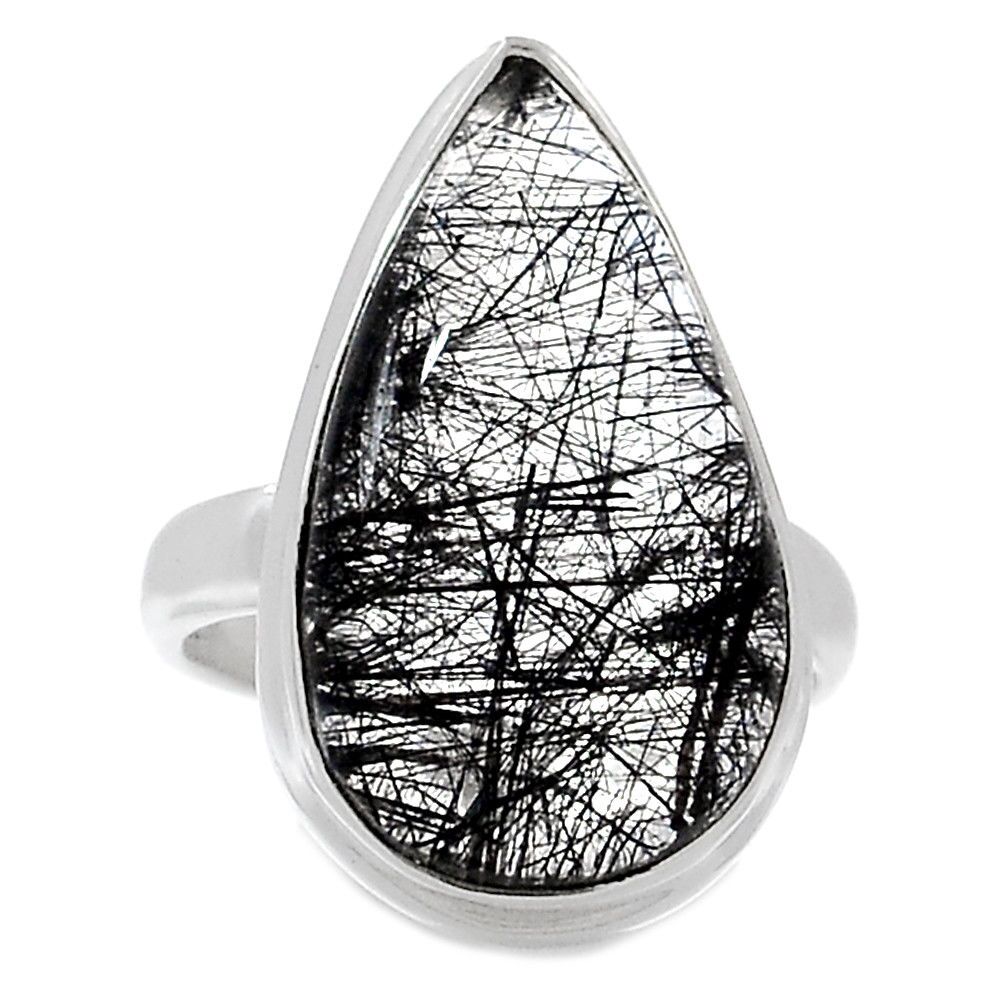 BAGUE Quartz Tourmaliné monture argent 925 TAILLE 52 3/4 ref 1379