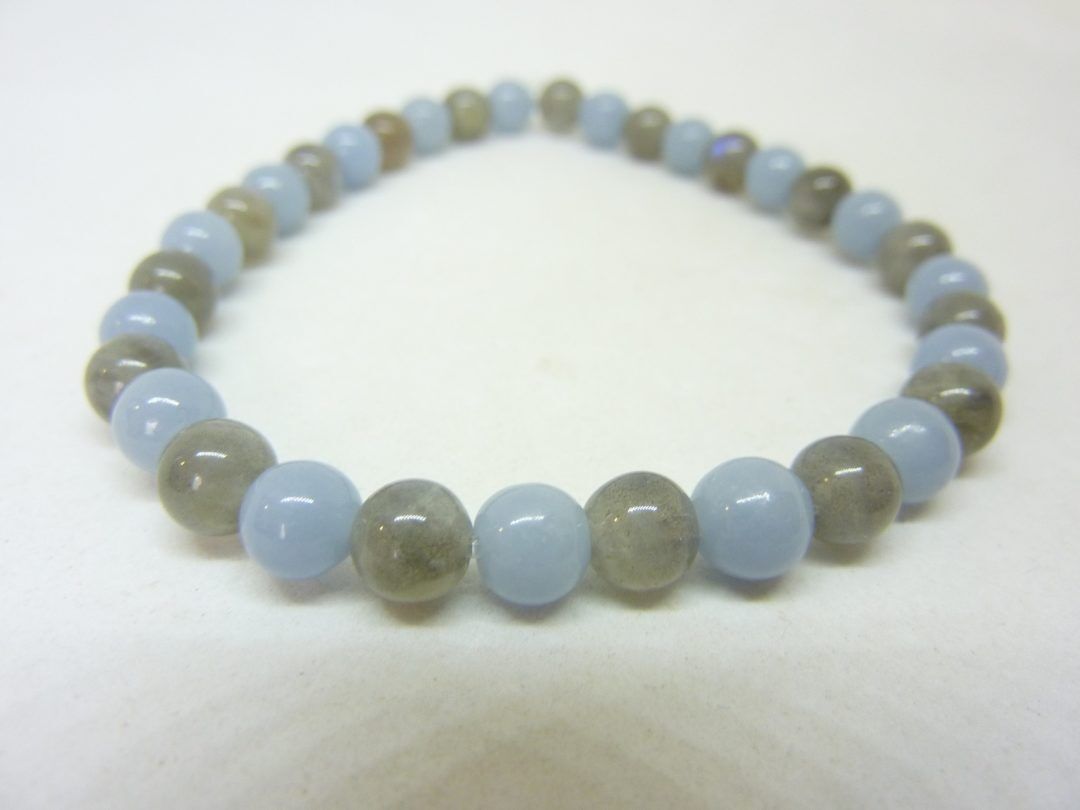 Bracelet Angélite-labradorite Paix et protection
