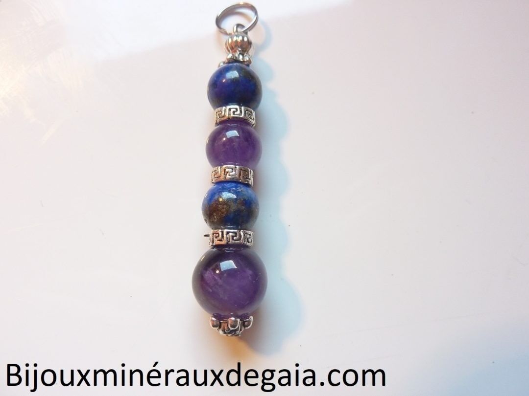 Pendentif Améthyste-Lapis lazuli