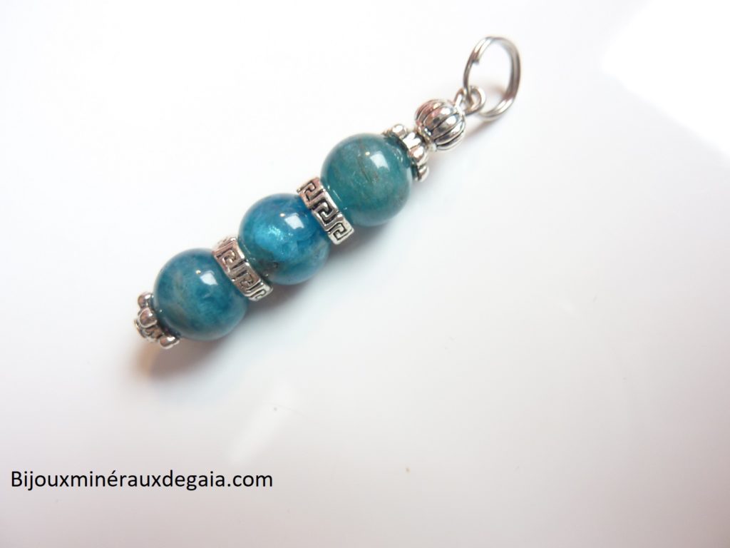 Pendentif Apatite-perles rondes 8 mm