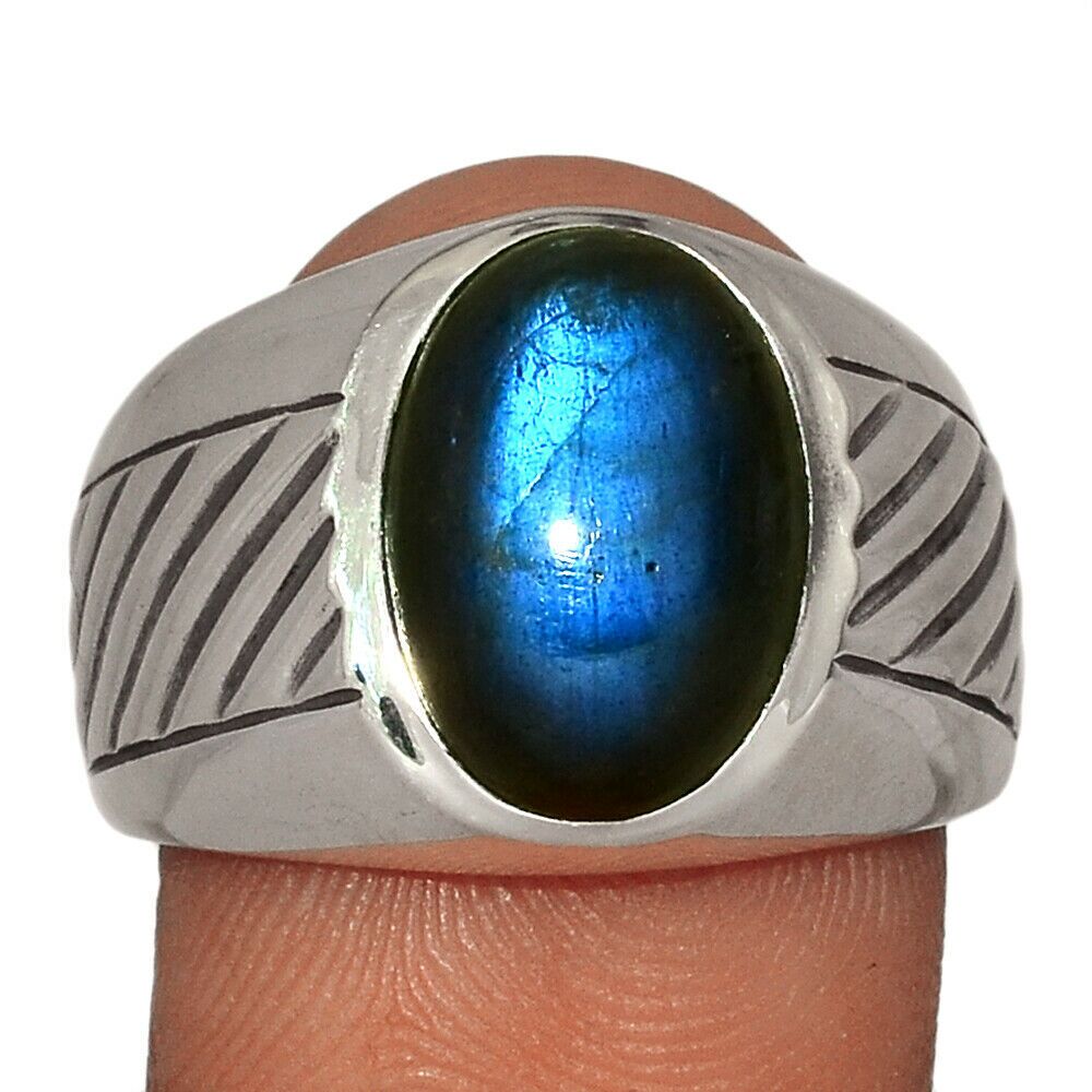 Bague Labradorite taille 60 monture argent 925 ref 4568