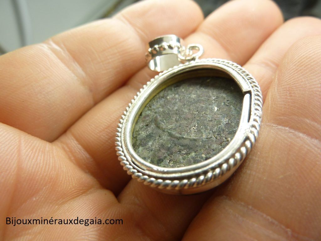 Pendentif Eudialyte monture argent 925 ref 7273