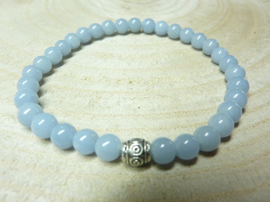 Bracelet Angélite - Perles rondes 6 mm