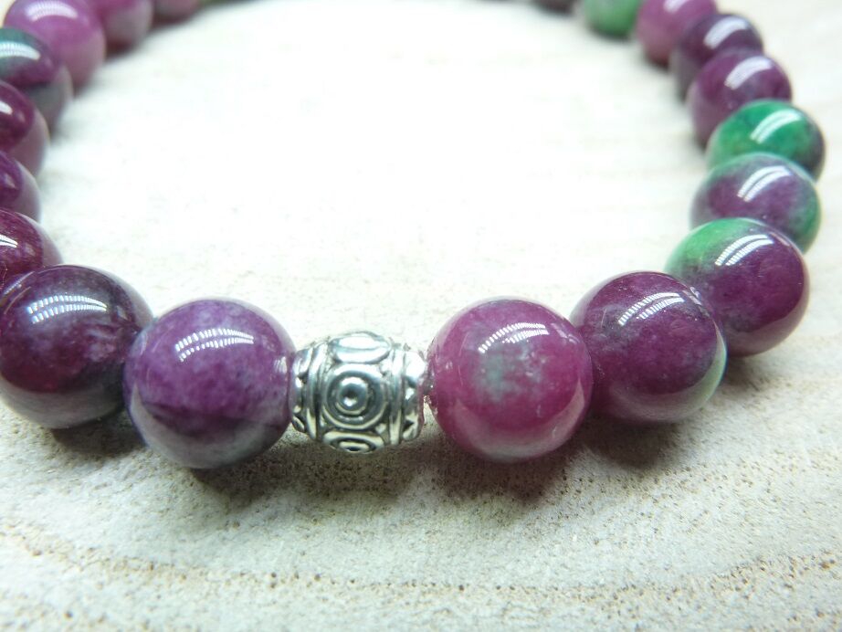 Bracelet Rubis Zoisite - Perles rondes 8 mm