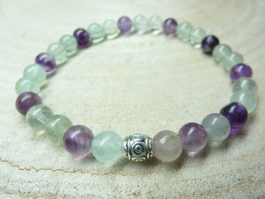Bracelet Fluorite - Perles rondes 6 mm