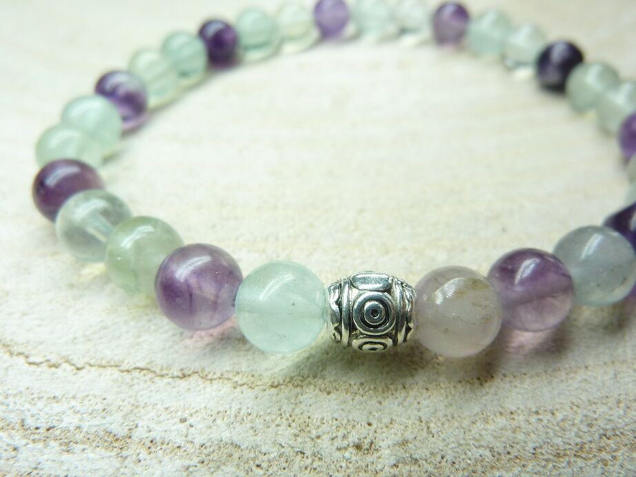 Bracelet Fluorite - Perles rondes 6 mm