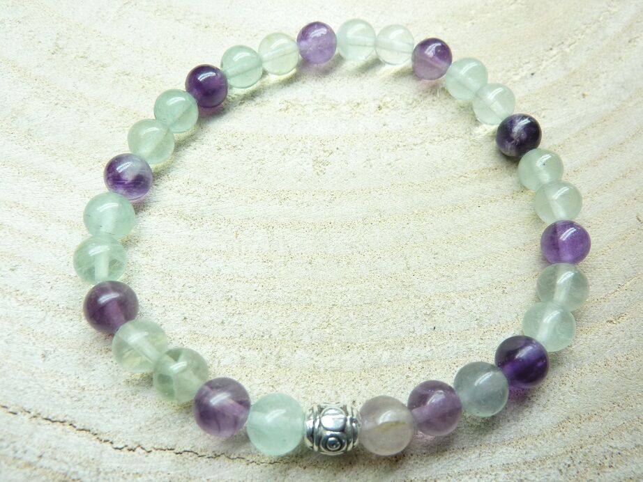 Bracelet Fluorite - Perles rondes 6 mm