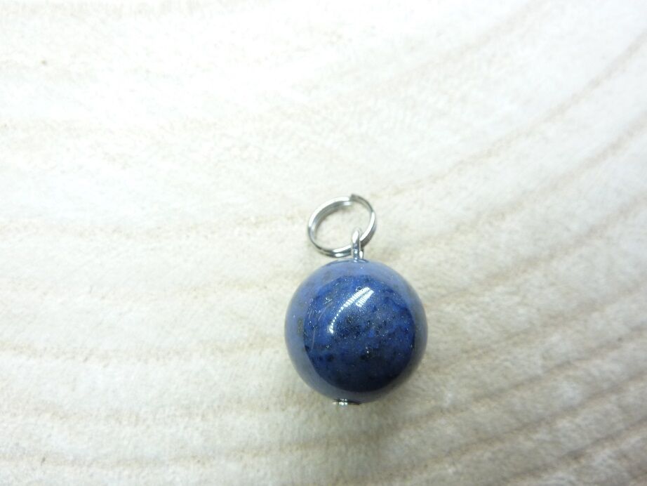 Pendentif Dumortiérite - perles rondes 12 mm