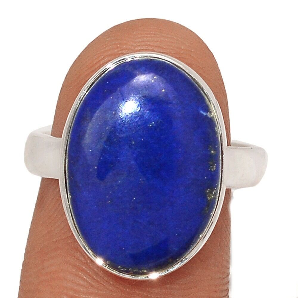 Bague Lapis lazuli monture argent 925 taille 56 ref 7703
