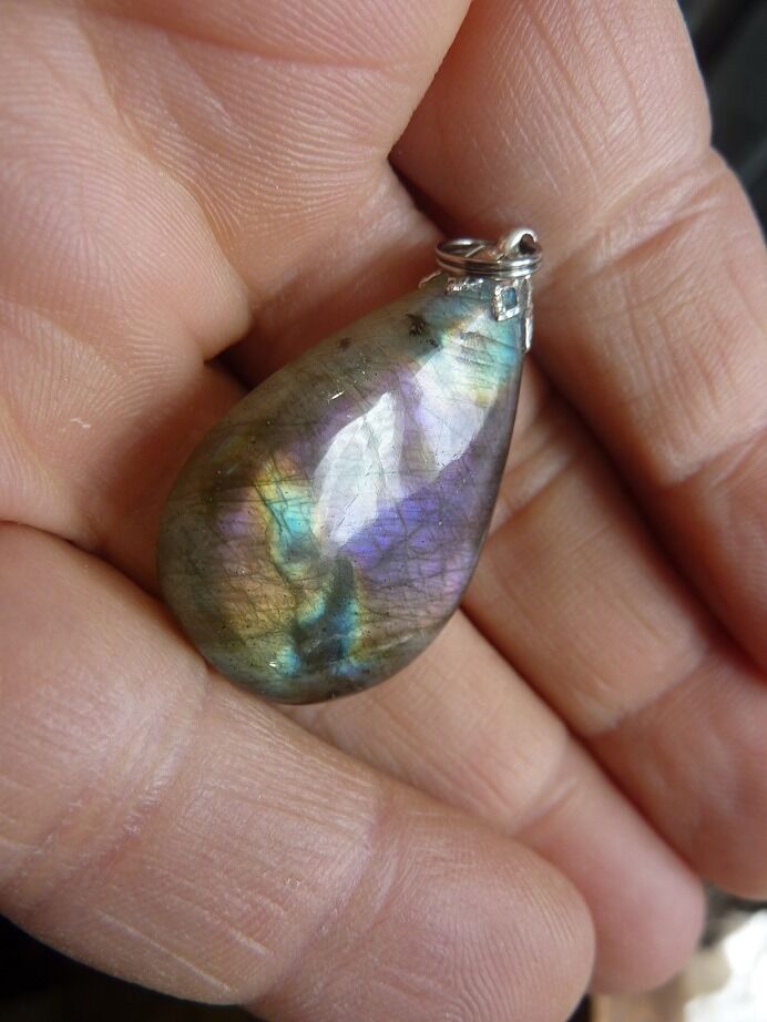 Pendentif Labradorite violet Rare ! ref 3388