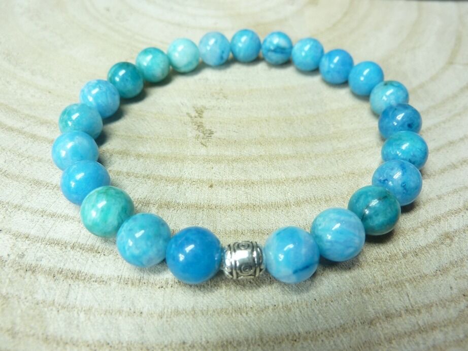 Bracelet Hémimorphite - perles rondes 8 mm