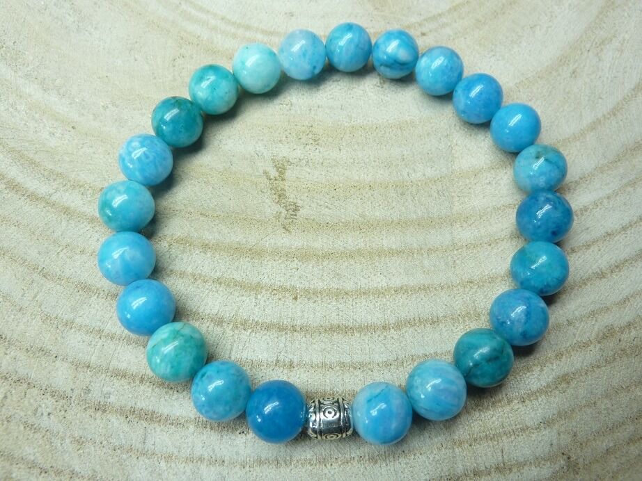 Bracelet Hémimorphite - perles rondes 8 mm