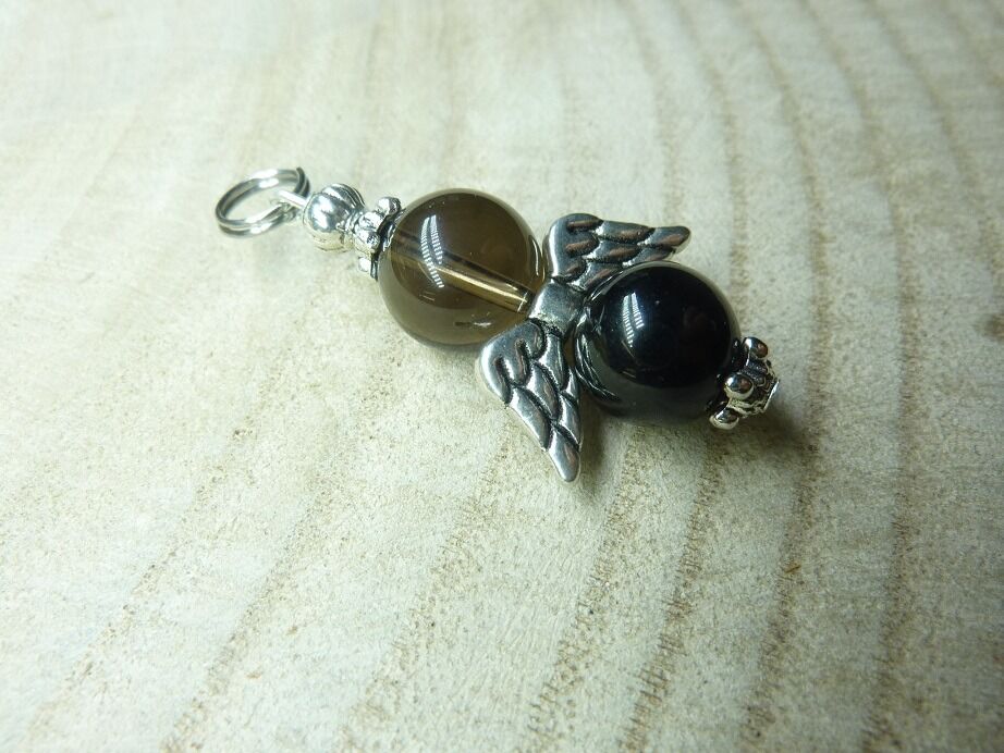 Pendentif Larme d'apache obsidienne-spinelle noir