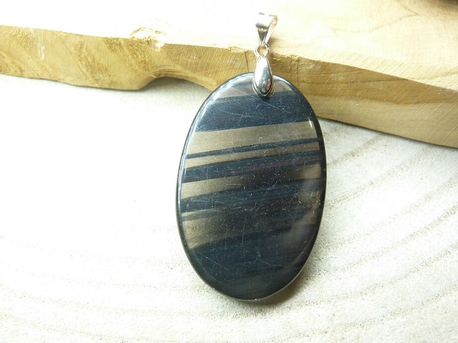 Pendentif larme d'apache obsidienne argent 925 ref 3319
