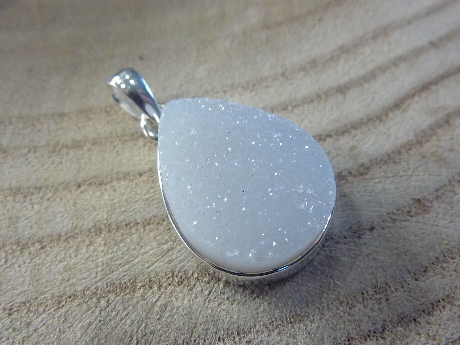 Pendentif quartz cristal de roche druse argent 925 ref 1612