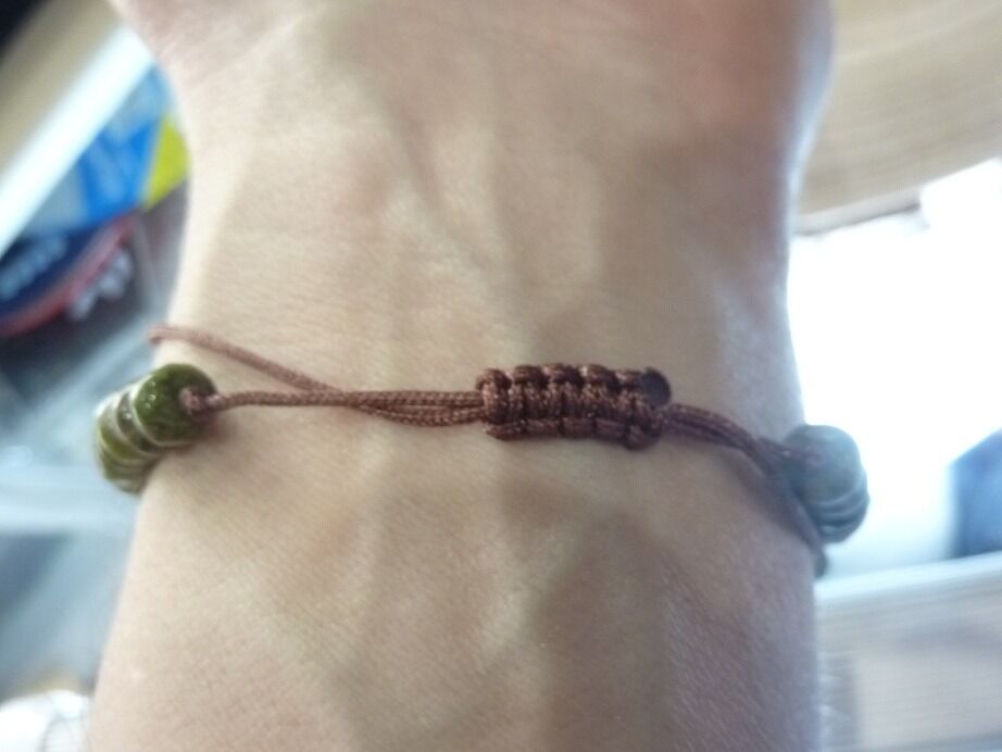 Bracelet Unakite épidote réglable