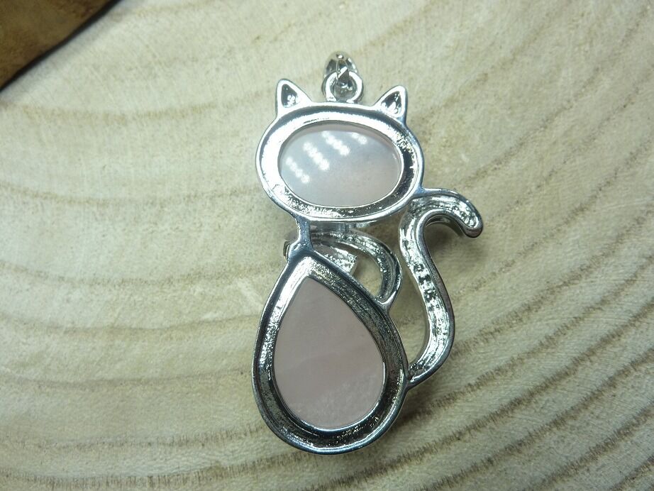 Pendentif Quartz rose chat