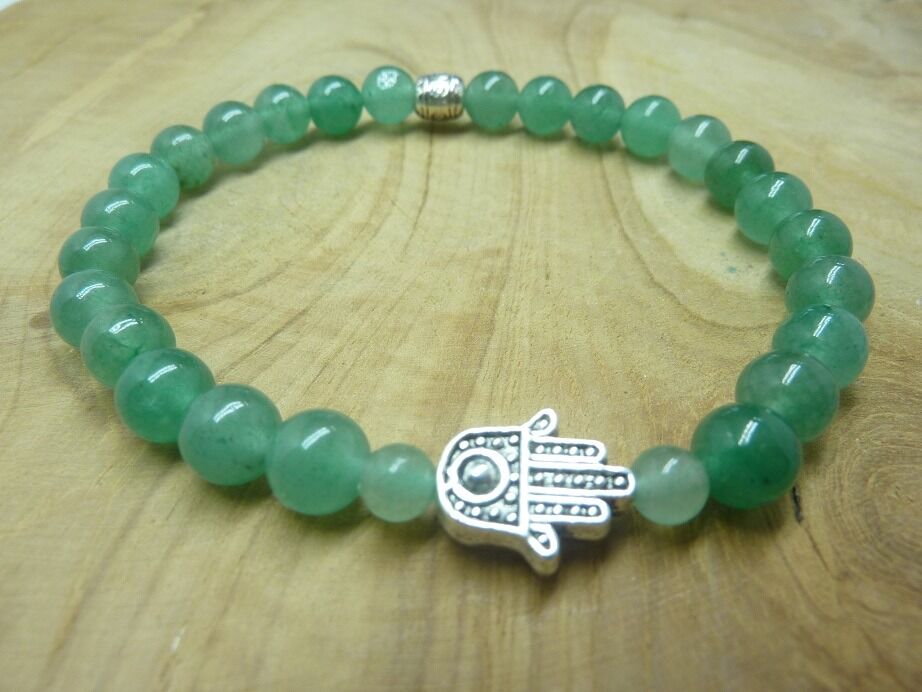 Bracelet Main de Fatma Hamsa - Aventurine verte