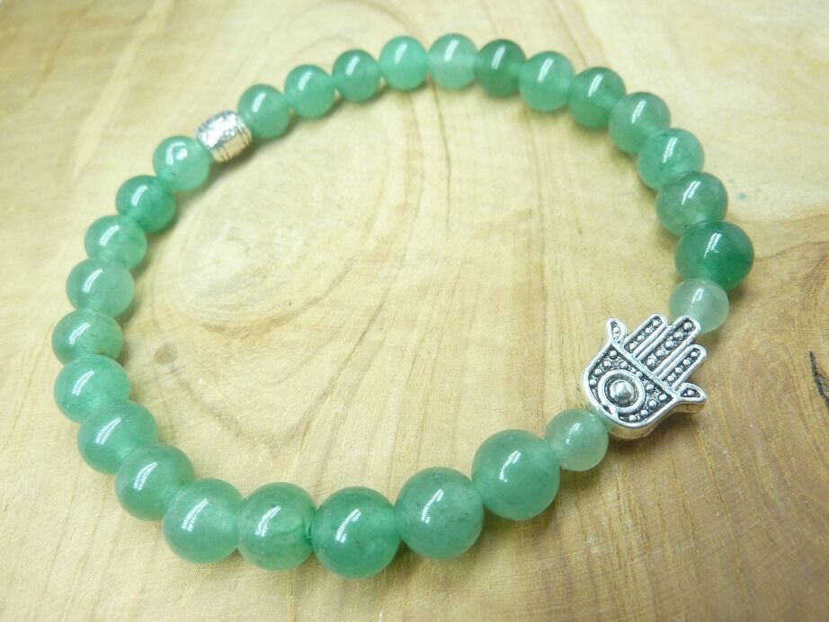 Bracelet Main de Fatma Hamsa - Aventurine verte