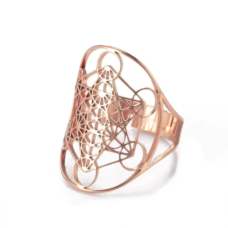 Bague cube Métatron réglable