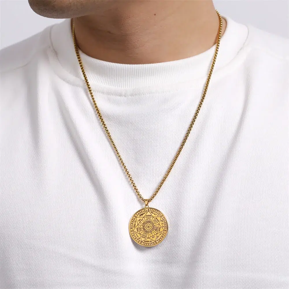 Collier pendentif Sceau des 7 Archanges Or