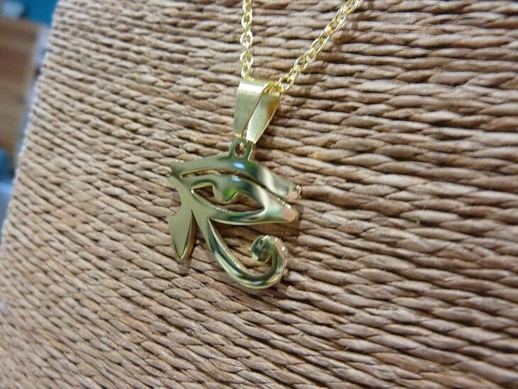 Collier Pendentif oeil Oudjat Horus Egypte ref Or