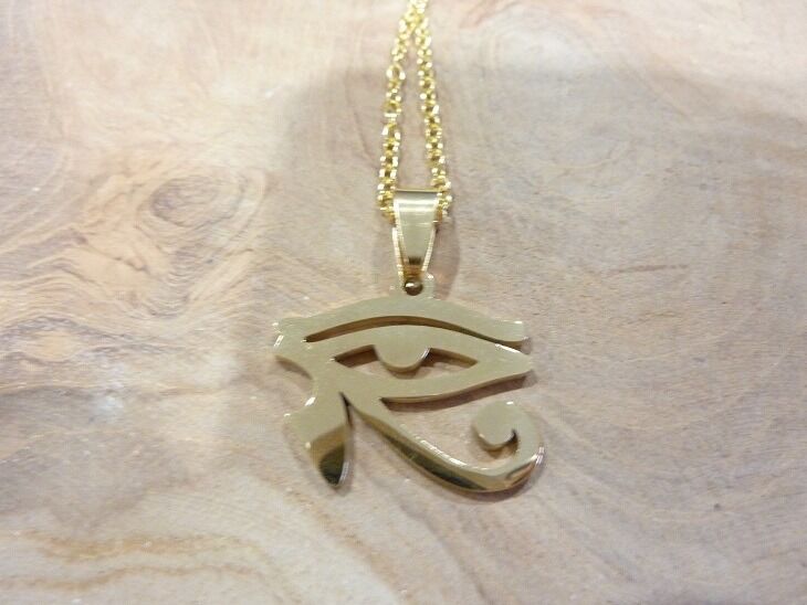 Collier Pendentif oeil Oudjat Horus Egypte ref Or