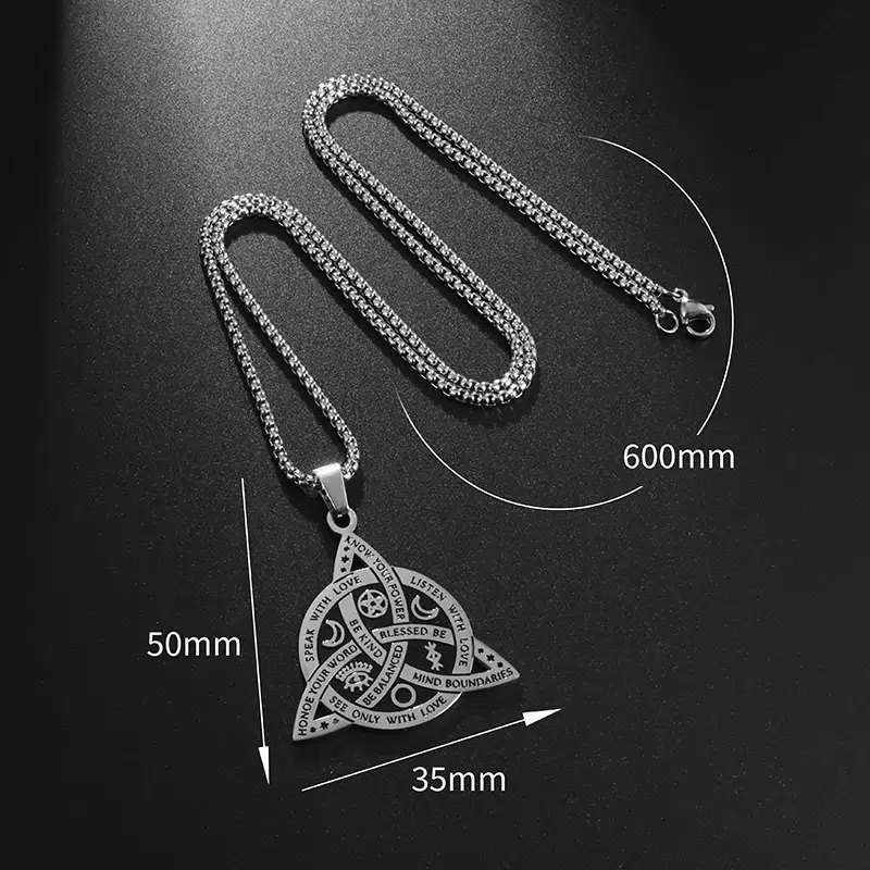 Pendentif noeud de sorcière (Wiccan) argent 02