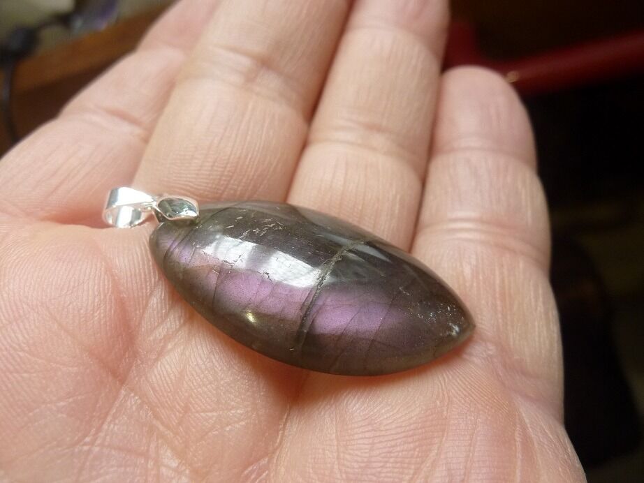 Pendentif Labradorite violet Rare ! ref 1733