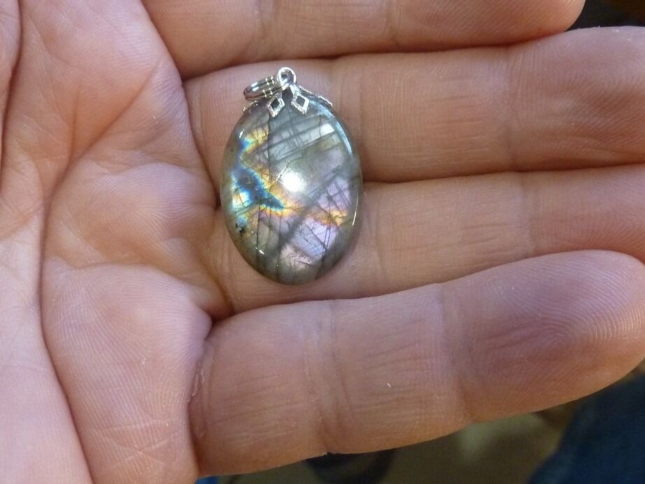 Pendentif Labradorite violet Rare ! ref 2103