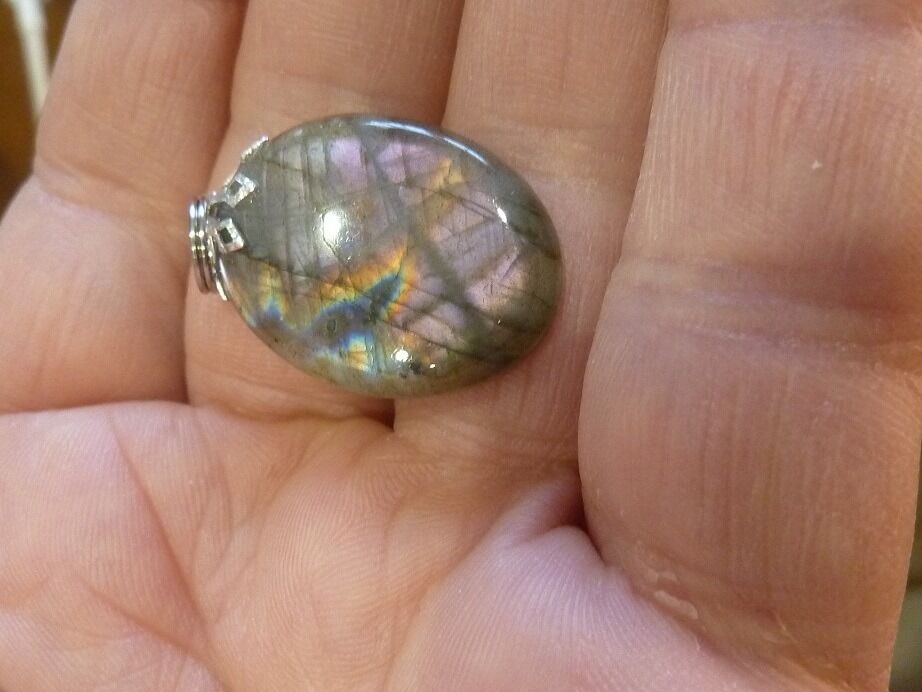 Pendentif Labradorite violet Rare ! ref 2103