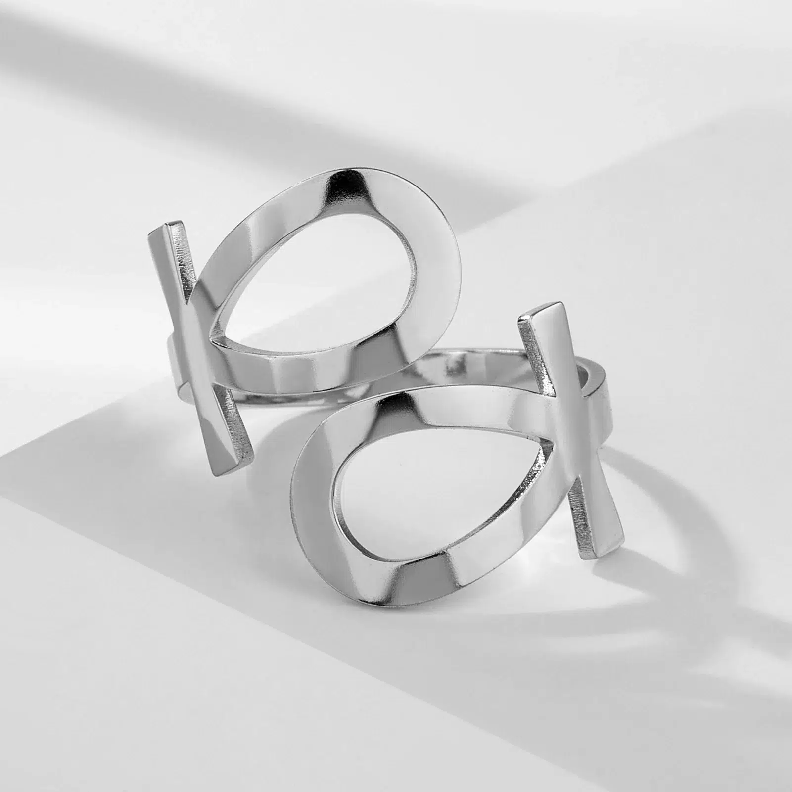 Bague Croix de Ankh réglable ref argent