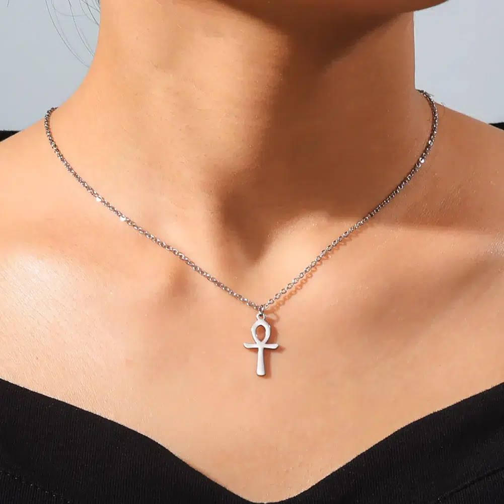 Collier pendentif Croix de Ankh ref Argent