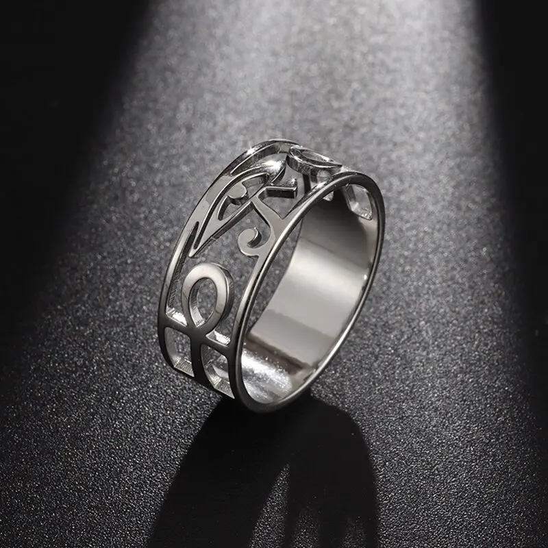 Bague Croix de Ankh-Oeil d'Horus taille 51 ref argent