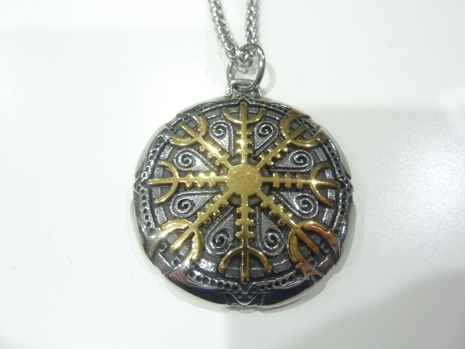 Collier pendentif Vegvisir de boussole runique ref 02