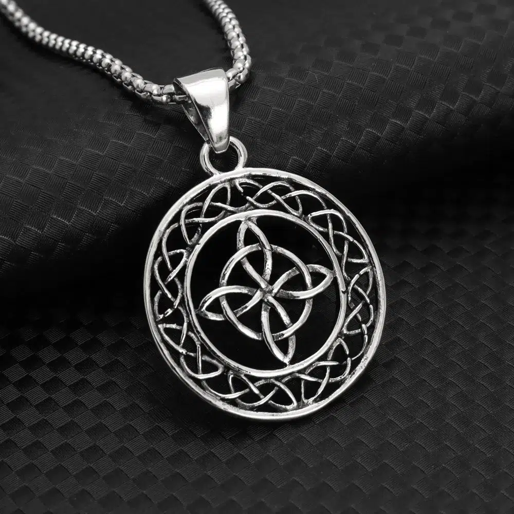 Pendentif noeud de sorcière (Wiccan) ref argent 04