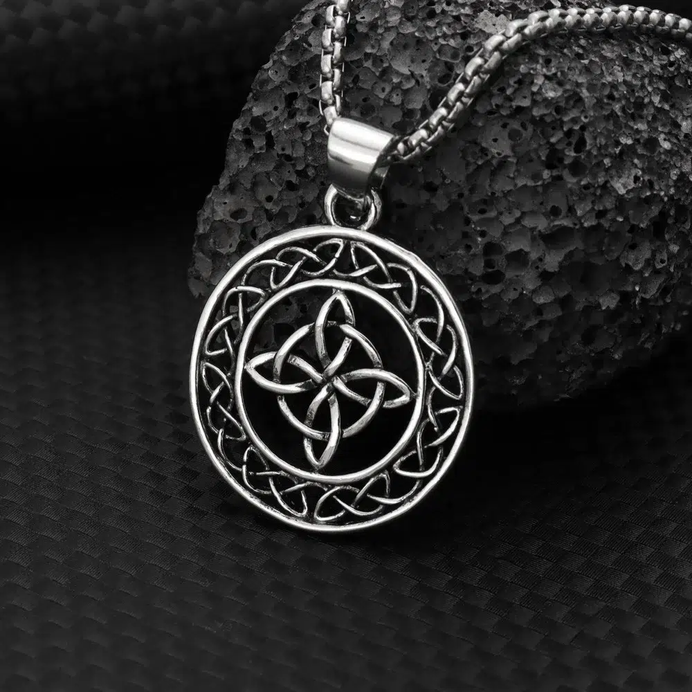 Pendentif noeud de sorcière (Wiccan) ref argent 04