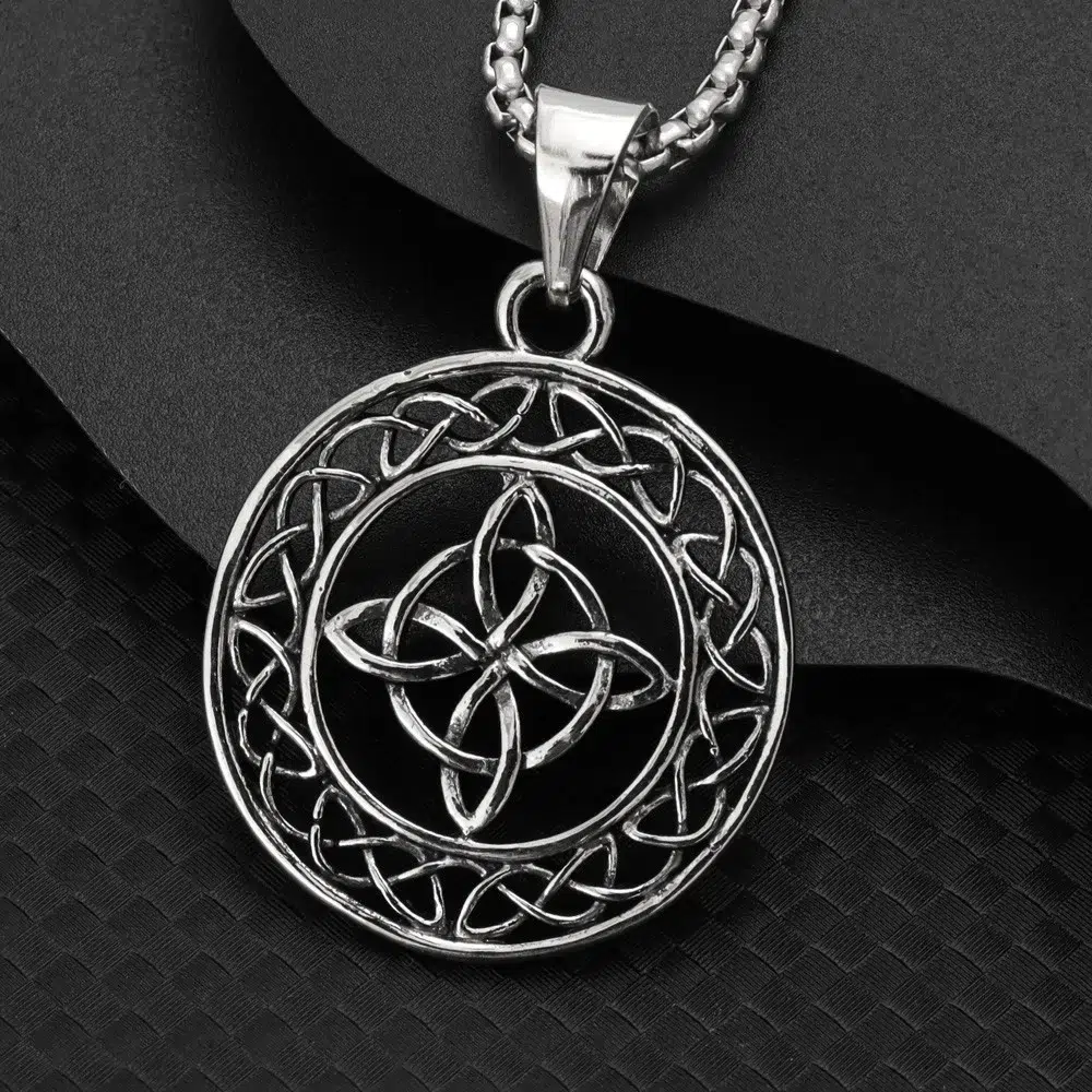 Pendentif noeud de sorcière (Wiccan) ref argent 04