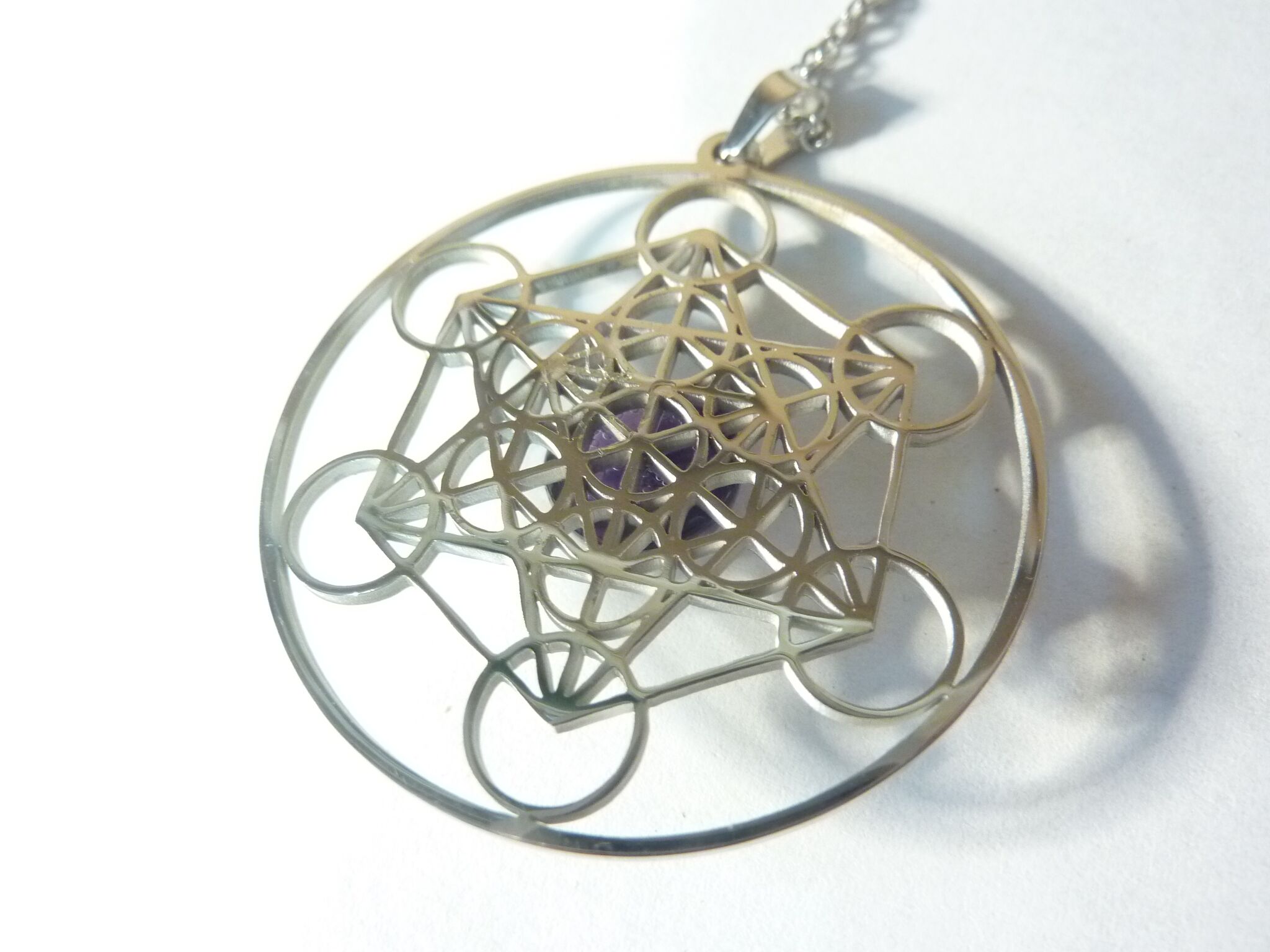 Pendentif cube de Métatron-Améthyste ref argent – Image 3