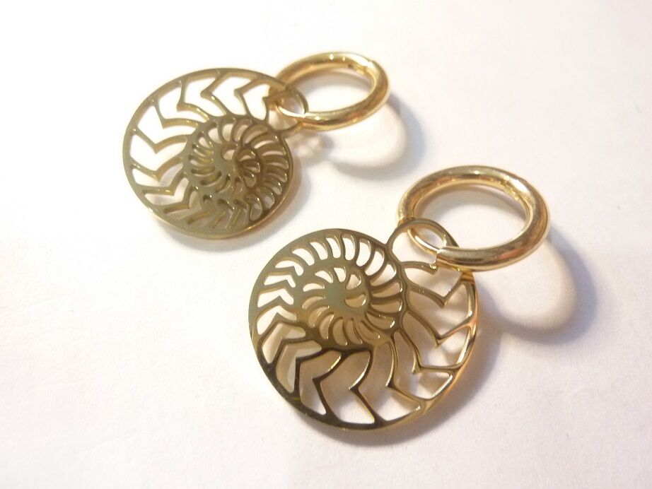Boucles d'oreilles Ammonite acier inoxydable ref dorée