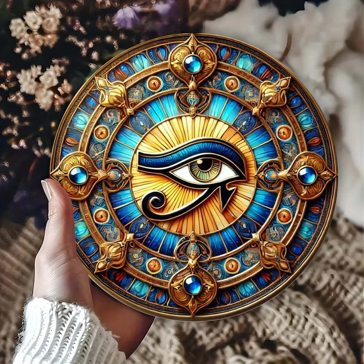 Oeil d'Horus plaque en métal ref 02
