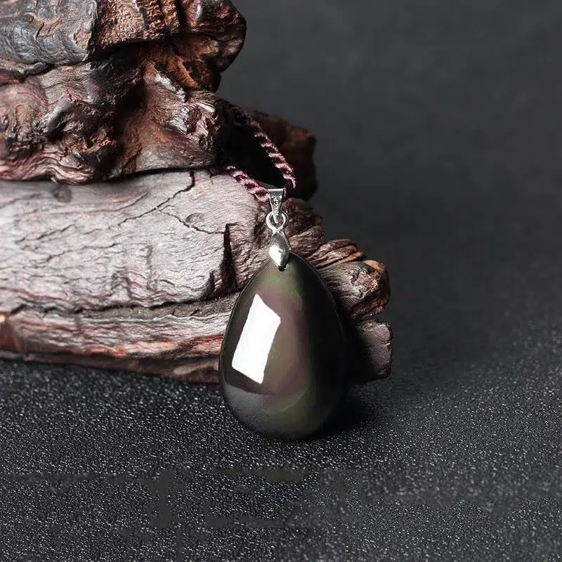 Collier pendentif Obsidienne oeil céleste argent 925 GG 2207