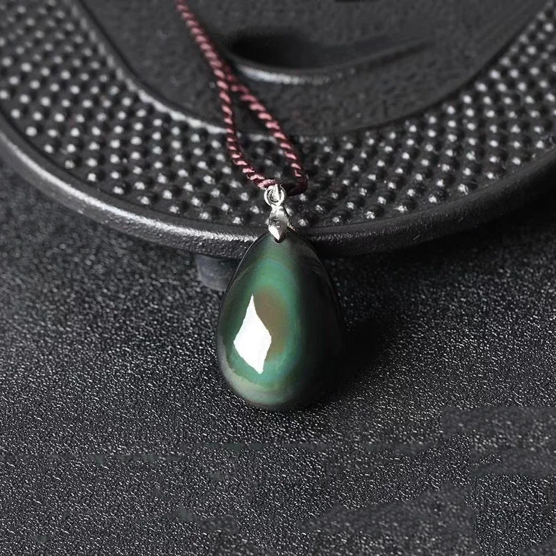 Collier pendentif Obsidienne oeil céleste argent 925 GG 2207