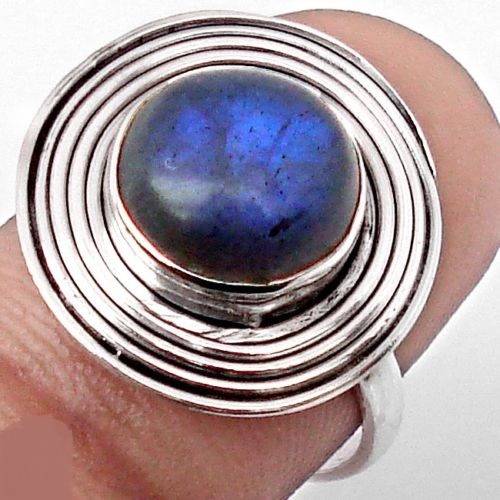 SUBLIME BAGUE EN LABRADORITE & ARGENT 925 TAILLE 54 REF 4257