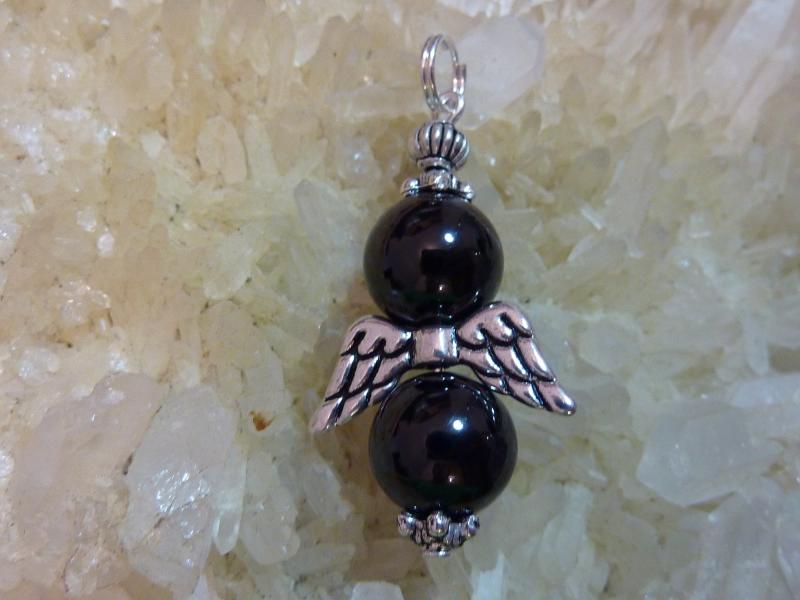 Pendentifs spinelle noir-Perles rondes 10 mm