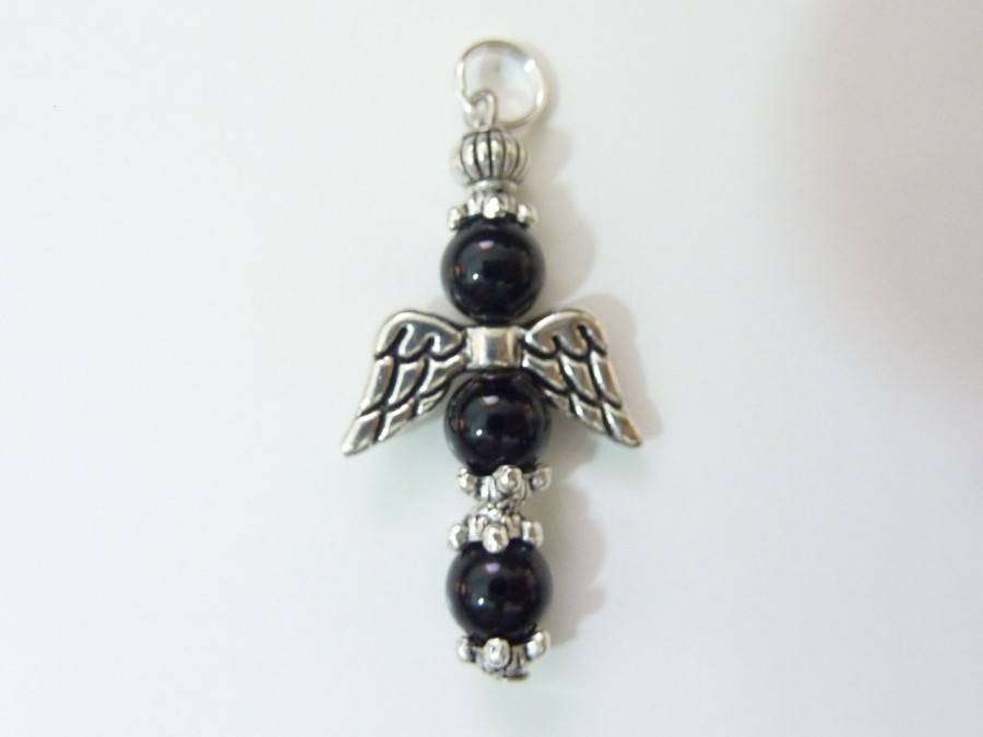 PENDENTIF TOURMALINE NOIRE CROIX ANGE PROTECTION