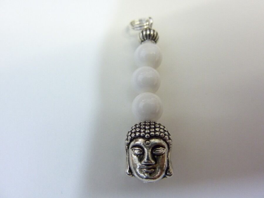 Pendentif Bouddha Jade perles 6 mm